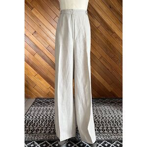 Vintage 90s High Rise Wide Leg Linen Pants